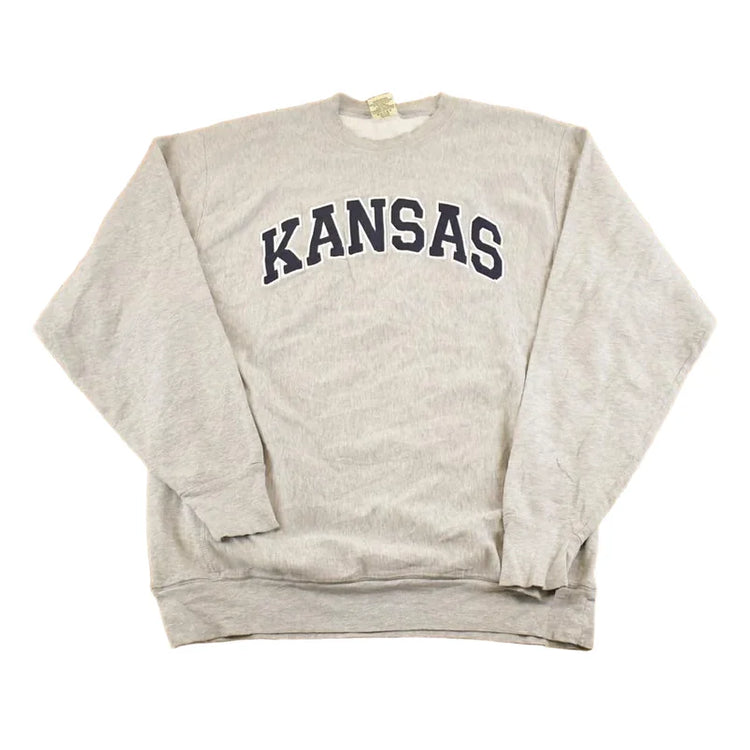 Vintage 1990s Kansas Cross Grain Crewneck Sweatshirt Men's L from propervintagecanada
