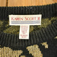 Vintage 1990s Karen Scott AOP Leaf Pattern Knit Crewneck Sweater Women's XL from propervintagecanada