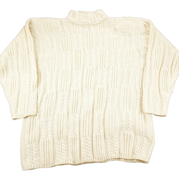 Vintage 1990s Karen Scott II Cable Knit Mockneck Sweater Women's 2XL from propervintagecanada