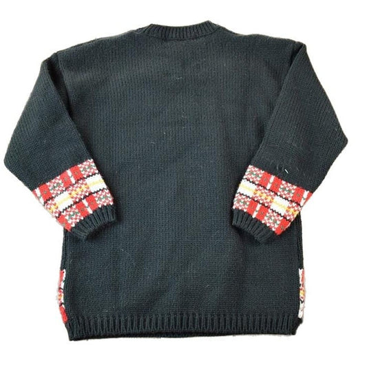 Vintage 1990s Karen Scott Love Ducks Country Style Knit Abstract Pattern Crewneck Sweater Men's Small from propervintagecanada