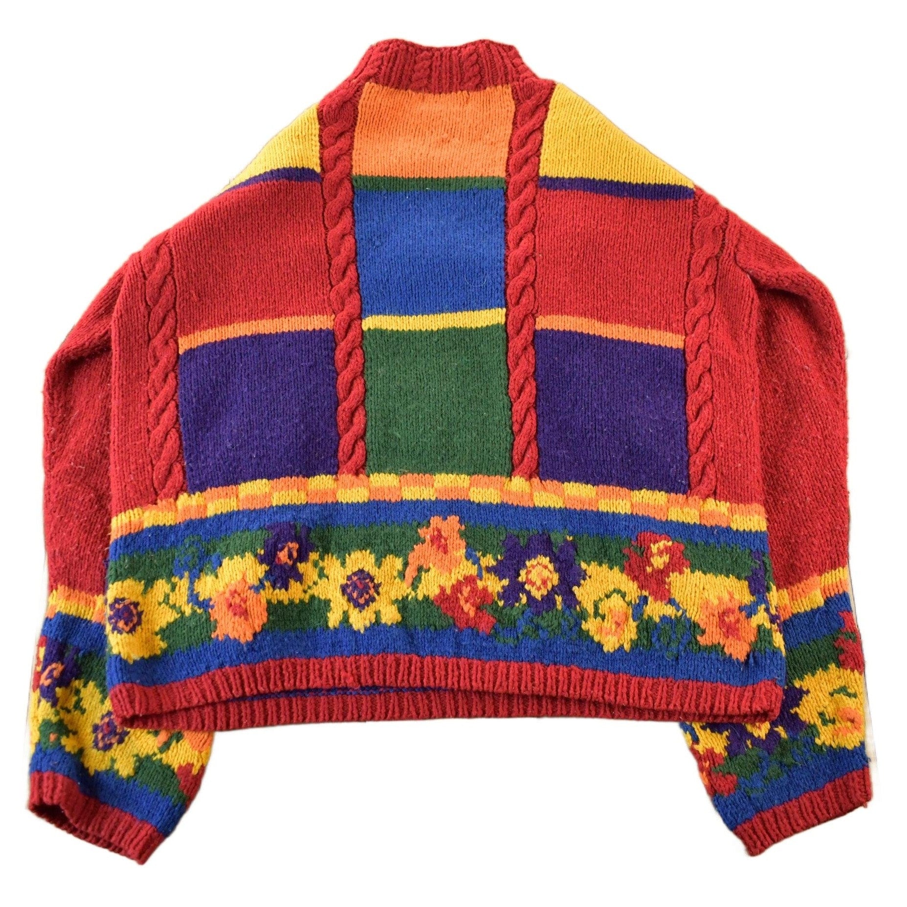 Vintage 1990s Karer Knit Abstract Pattern Crewneck Sweater Women's Large from propervintagecanada