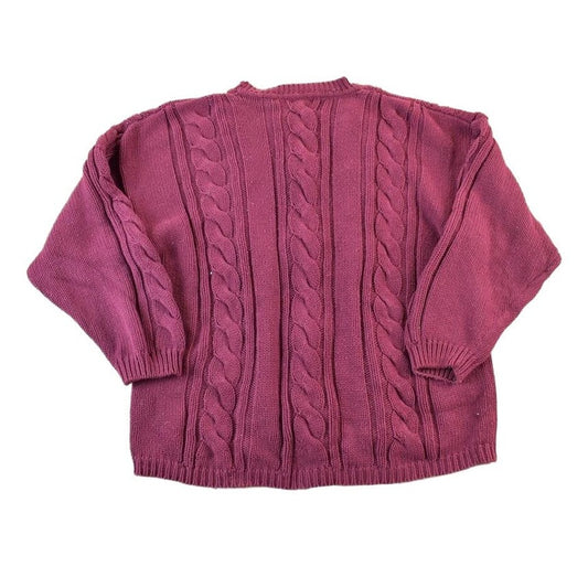 Vintage 1990s Kari 3D Colored Cable Knit Crewneck Sweater from propervintagecanada