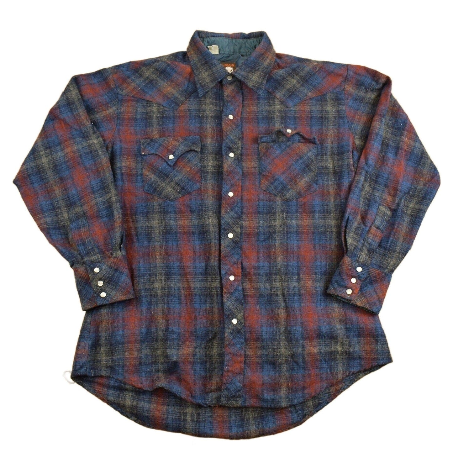 Vintage 1990s Karman Flannel Button Up Western Shirt Men's Large from propervintagecanada