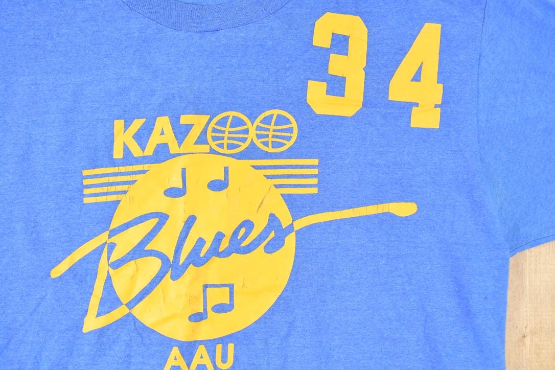 Vintage 1990s Kazoo Blues 34 Souvenir Travel T-Shirt Men's XL / Destination Shirt / 90s Single Stitch Graphic Tee / Made in USA from propervintagecanada
