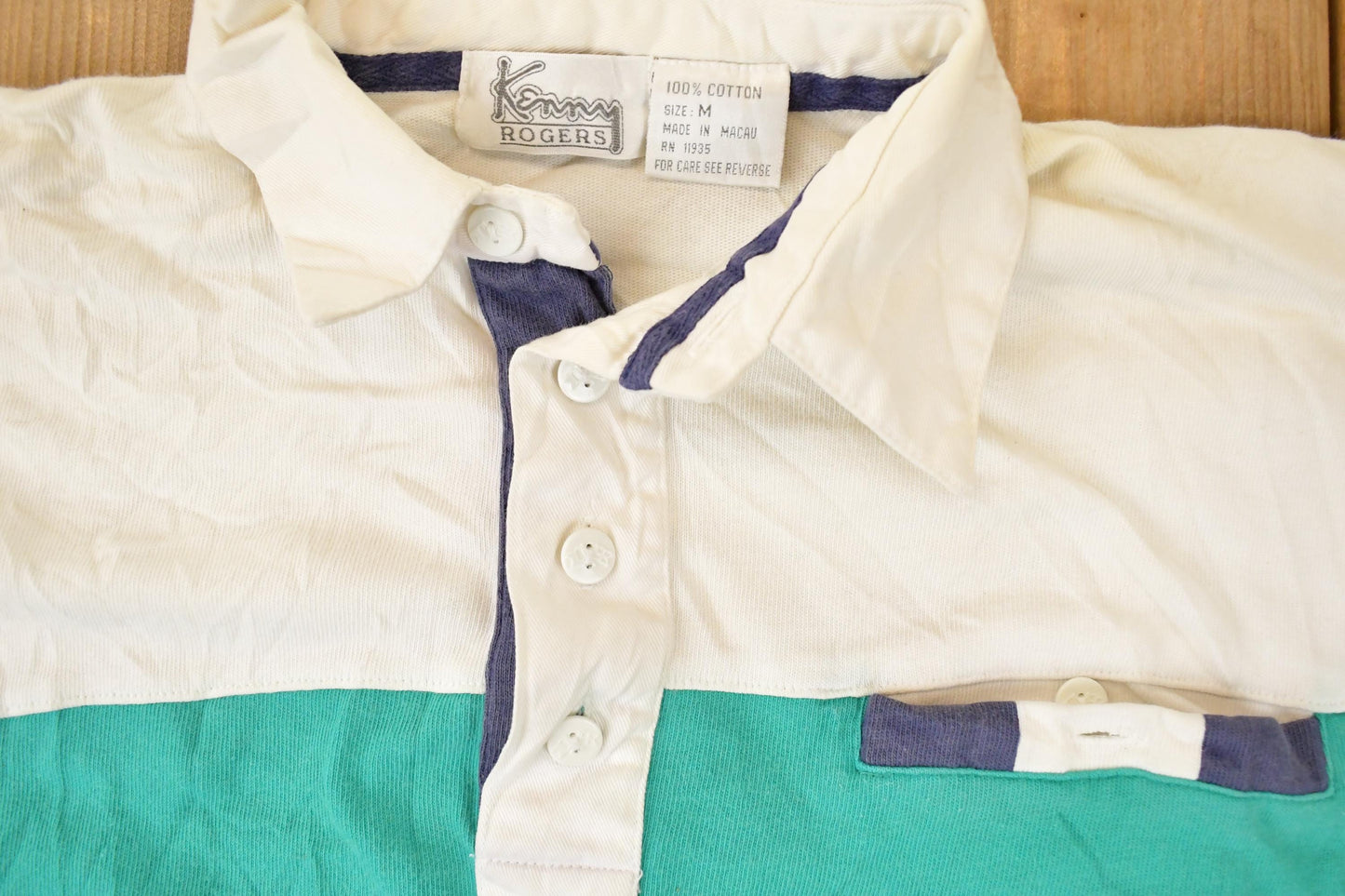 Vintage 1990s Kenny Rogers Quarter Button Rugby Shirt Men's M from propervintagecanada