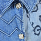 Vintage 1990s Keren Hart Patchwork Denim Button Up Shirt Men's Medium from propervintagecanada
