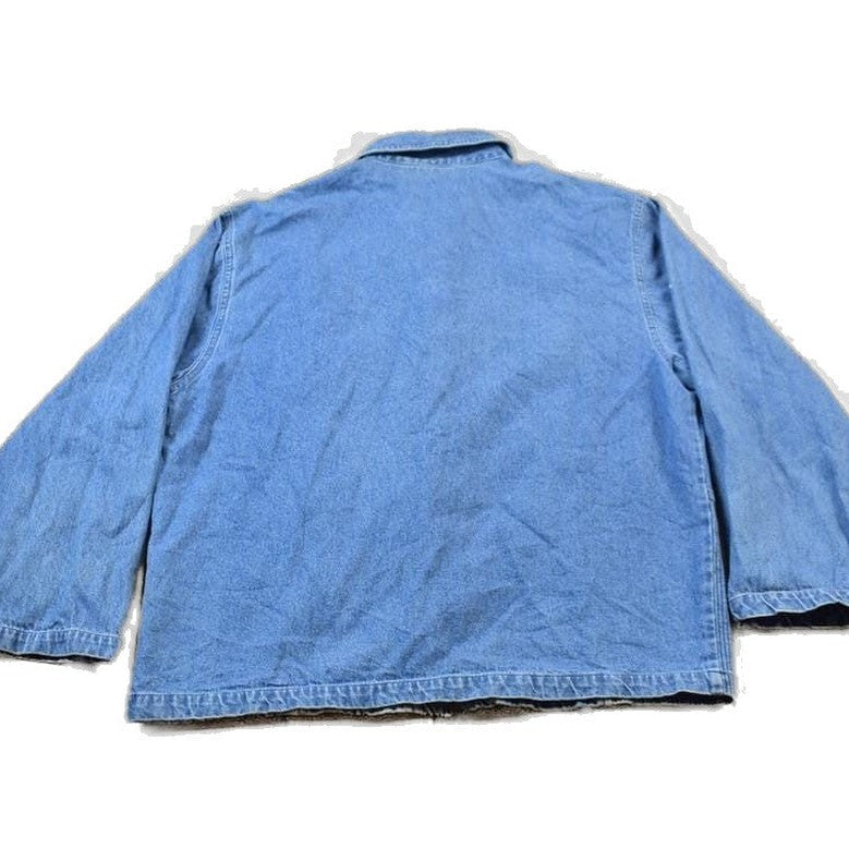 Vintage 1990s Keren Hart Patchwork Denim Button Up Shirt Men's Medium from propervintagecanada