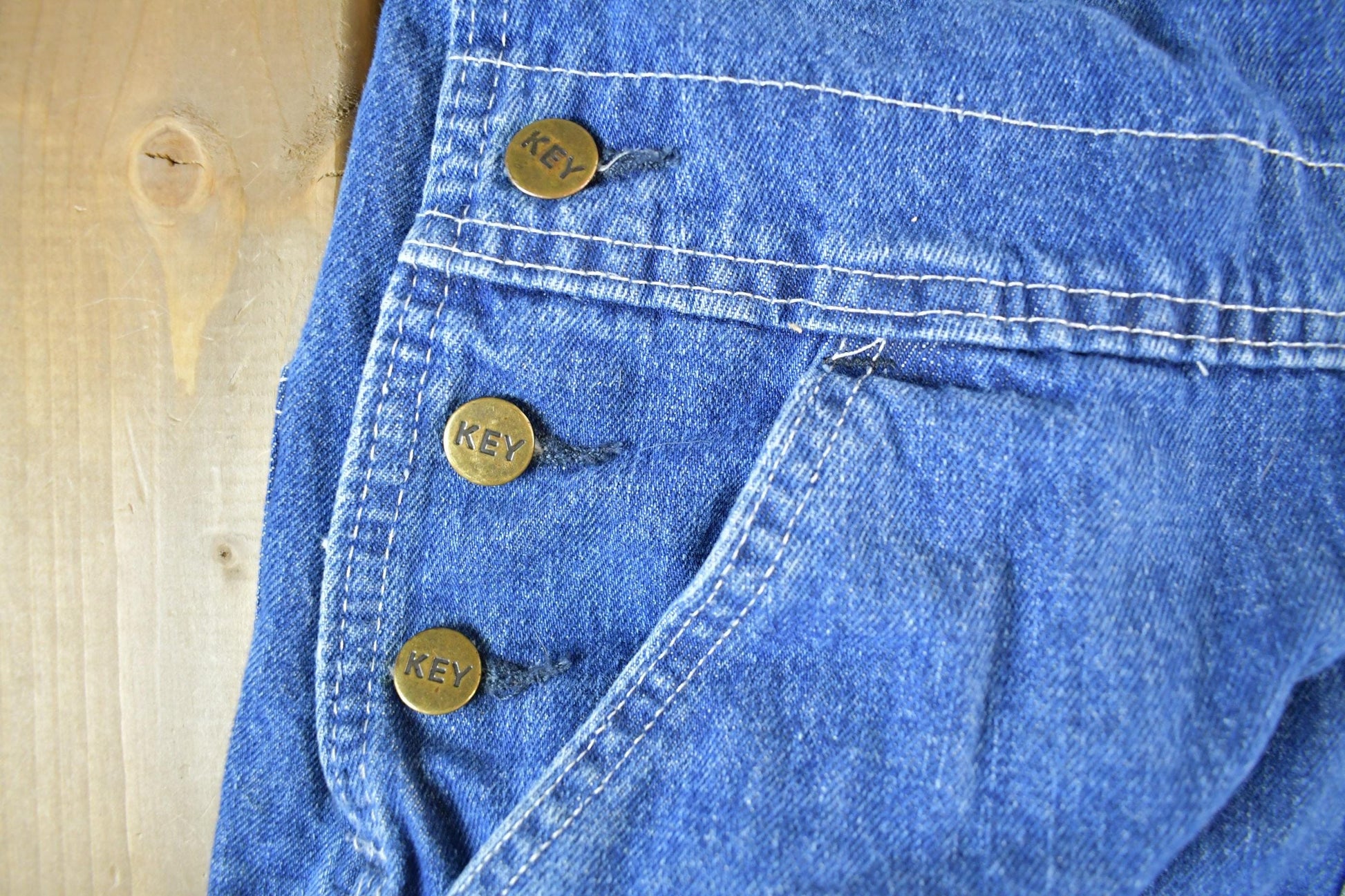Vintage 1990s Key Imperial Denim Jean Bib Overalls Men's Medium 32 x 30 from propervintagecanada