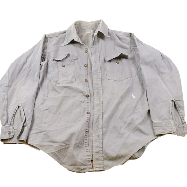 Vintage 1990s Key Imperial Paint Splatter Button Up Shirt Men's XL from propervintagecanada