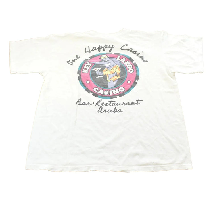 Vintage 1990s Key Largo Casino Souvenir Graphic Print T-Shirt Mens L from propervintagecanada