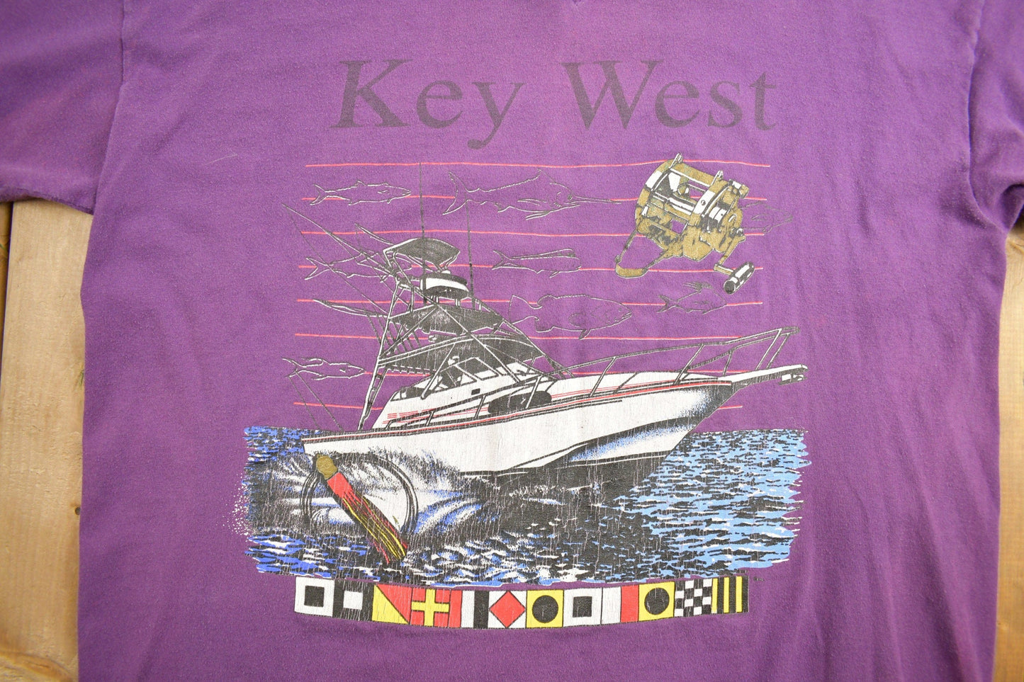 Vintage 1990s Key West Florida Sail Boat Souvenir T Shirt Men's XL from propervintagecanada