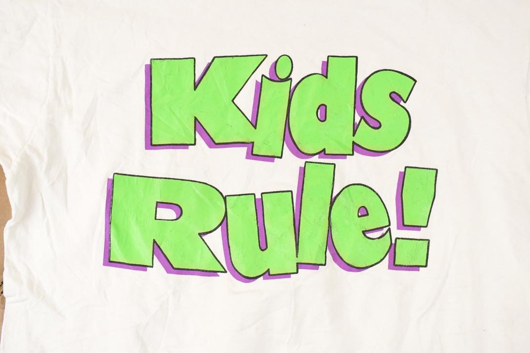 Vintage 1990s Kids Rule Souvenir Cartoon T-Shirt Men's M from propervintagecanada