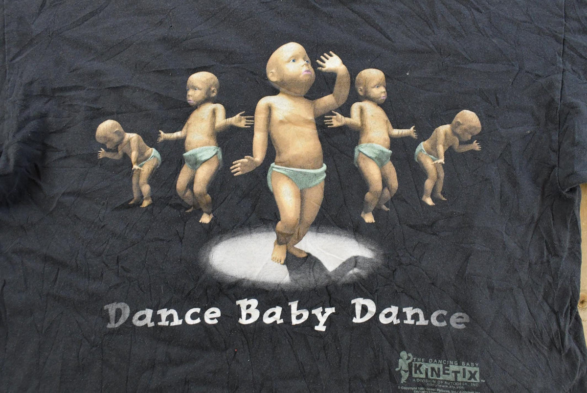 Vintage 1990s Kinetix Dancing Baby Graphic T-Shirt Men's L from propervintagecanada