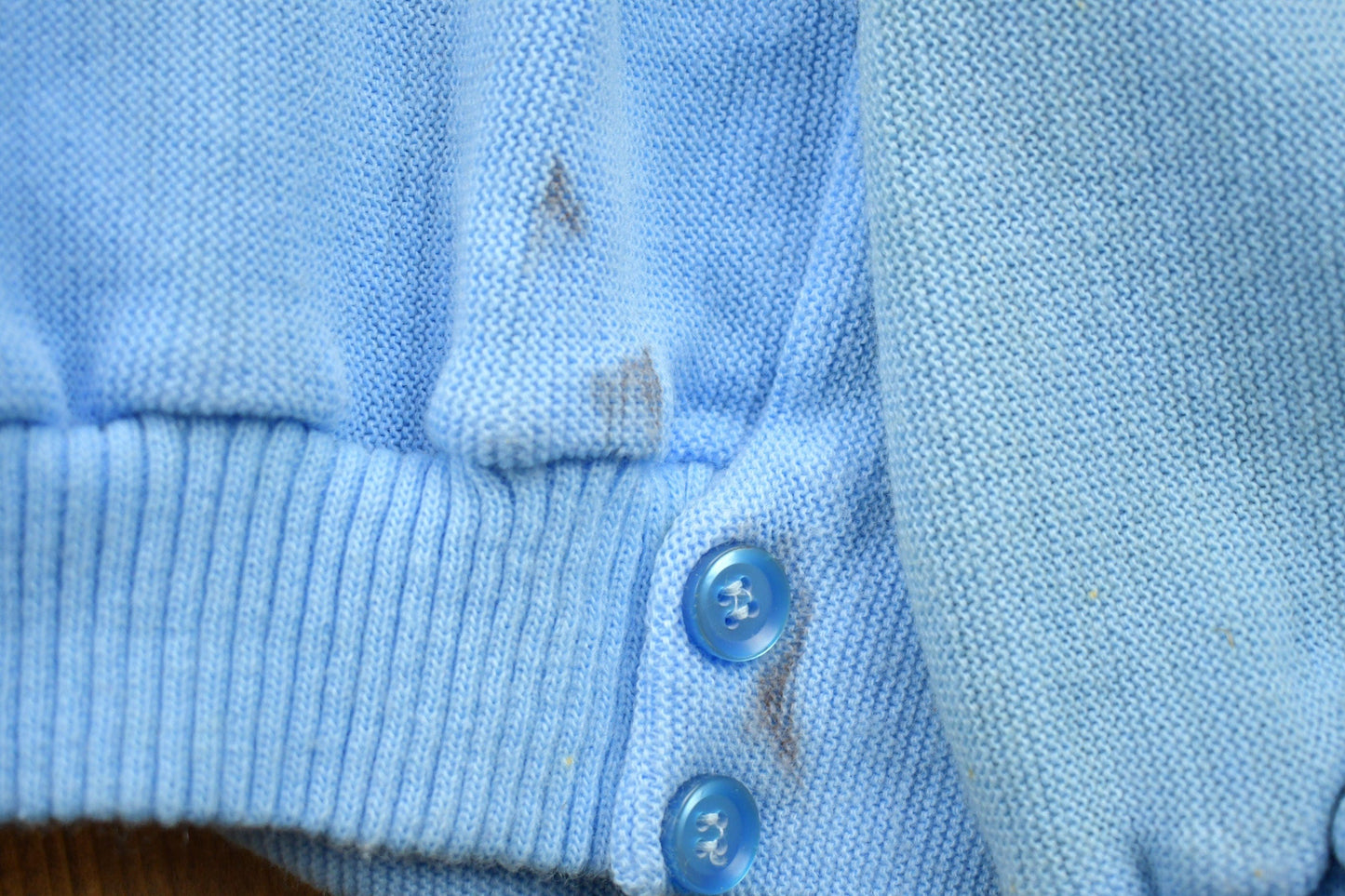 Vintage 1990s King Sport Light Blue Knitted Cardigan Sweater Men's Small from propervintagecanada