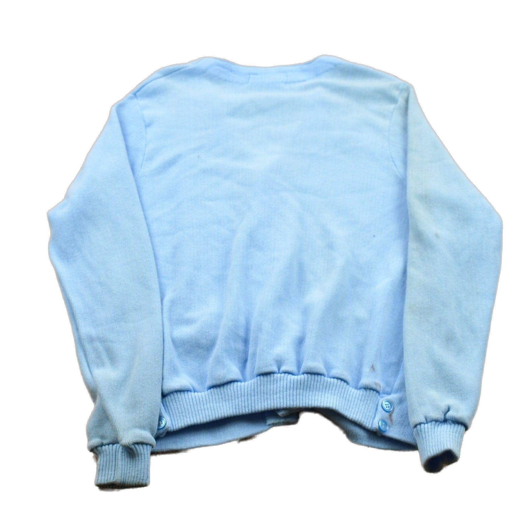 Vintage 1990s King Sport Light Blue Knitted Cardigan Sweater Men's Small from propervintagecanada