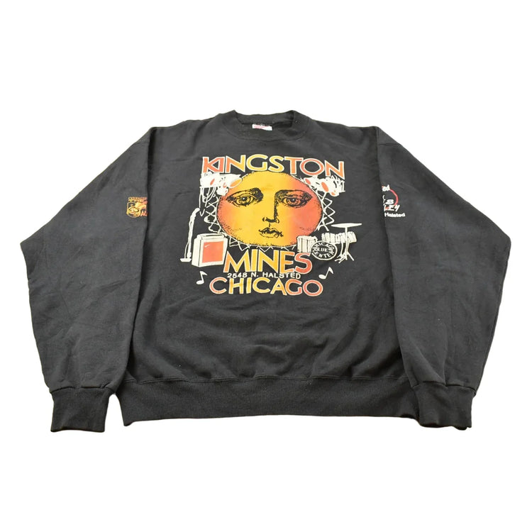 Vintage 1990s Kingston Mines Chicago Blues Music Festival Graphic Crewneck Sweatshirt Men's L from propervintagecanada