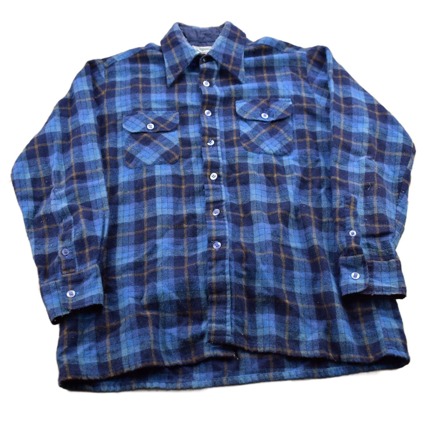 Vintage 1990s Kmart Plaid Wool Flannel Button Up Shirt Men's Large from propervintagecanada