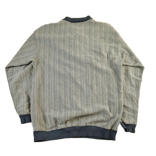 Vintage 1990s Knights At Round Table Tall Striped Button Up Sweatshirt Men's Large from propervintagecanada