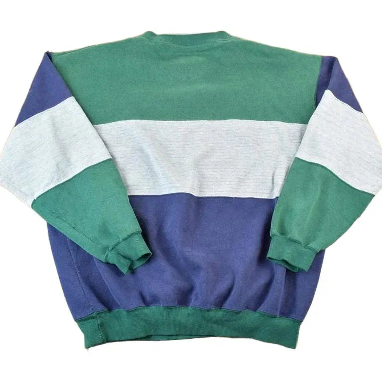 Vintage 1990s Knights Of Round Table Colour Block Crewneck Sweatshirt Men's XL from propervintagecanada