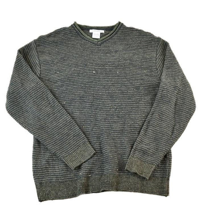 Vintage 1990s Knightsbridge Knit Abstract Pattern Crewneck Sweater Men's XL from propervintagecanada