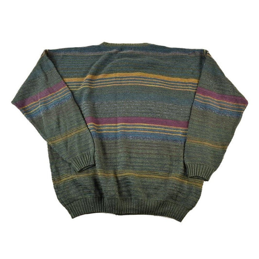 Vintage 1990s Knit Abstract Pattern Crewneck Sweater Men's 2XL from propervintagecanada