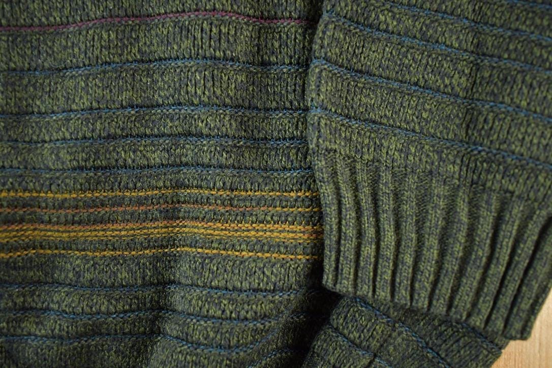 Vintage 1990s Knit Abstract Pattern Crewneck Sweater Men's 2XL from propervintagecanada