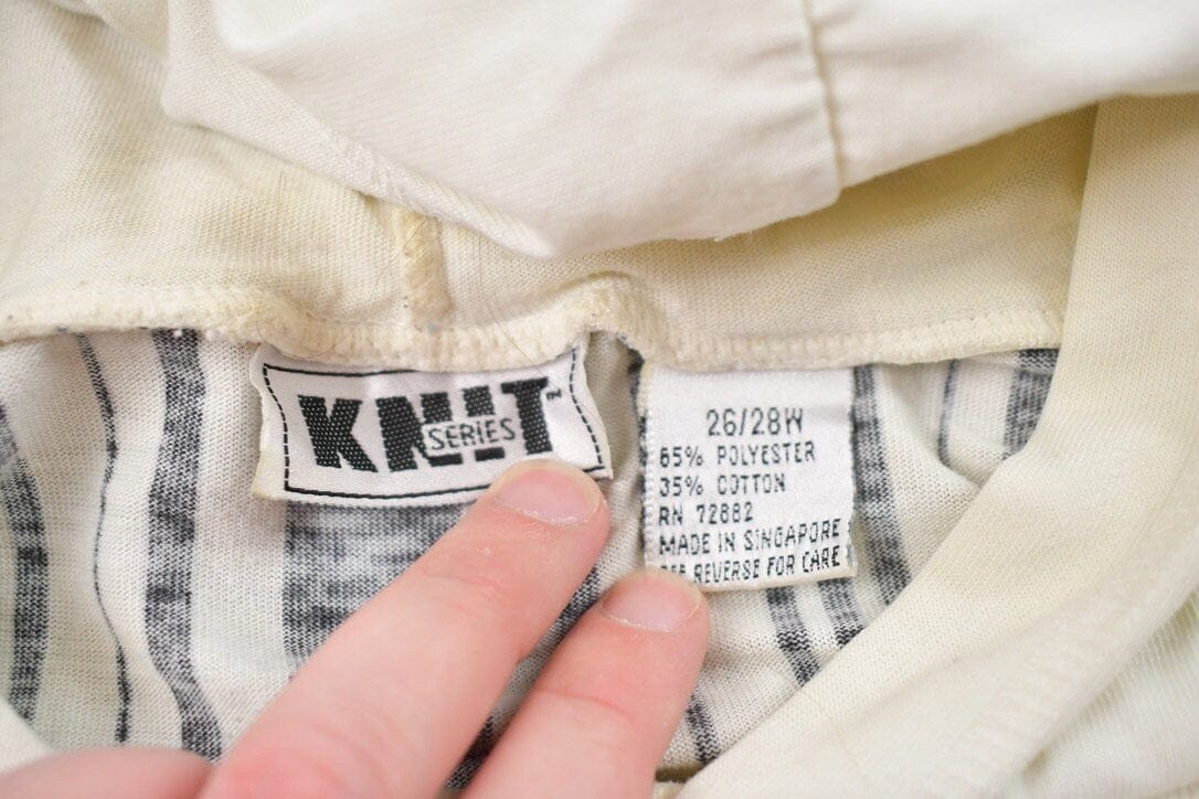 Vintage 1990s Knit Series Vertical Striped Hoodie Women's 2XL from propervintagecanada