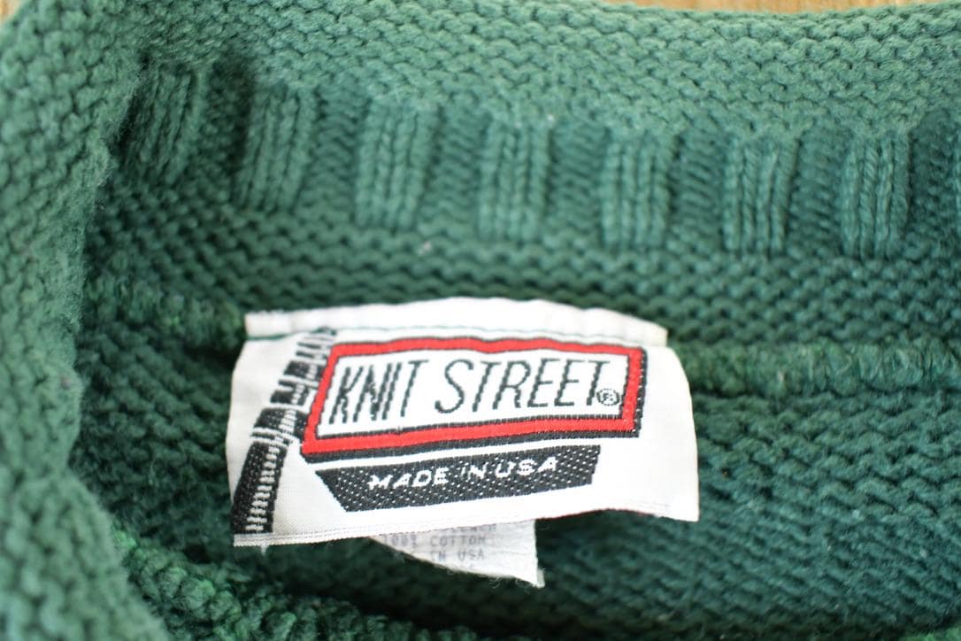 Vintage 1990s Knit Street Cable Knit Crewneck Sweater Mens M from propervintagecanada