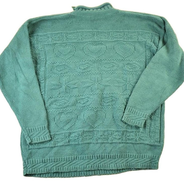 Vintage 1990s Knit Street Cable Knit Crewneck Sweater Mens M from propervintagecanada