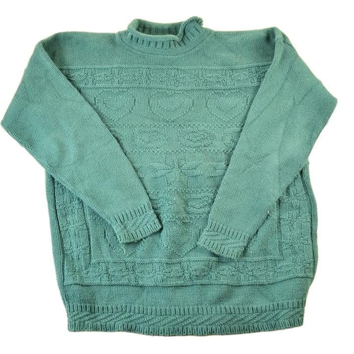 Vintage 1990s Knit Street Cable Knit Crewneck Sweater Mens M from propervintagecanada