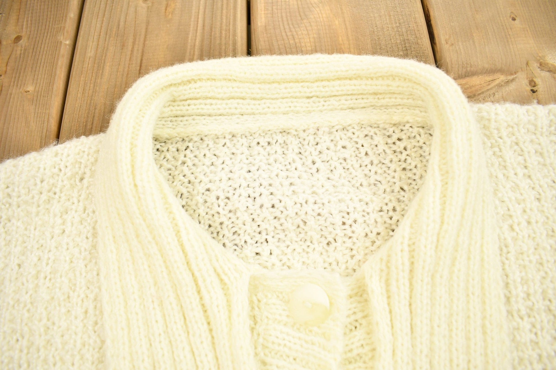 Vintage 1990s Knitted Blank Cardigan Sweater Men's Small from propervintagecanada