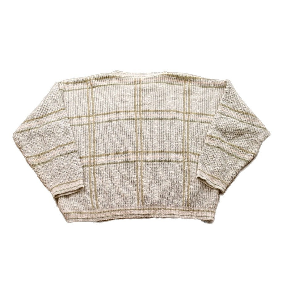 Vintage 1990s Knitted Check Crewneck Sweater Men's Large from propervintagecanada
