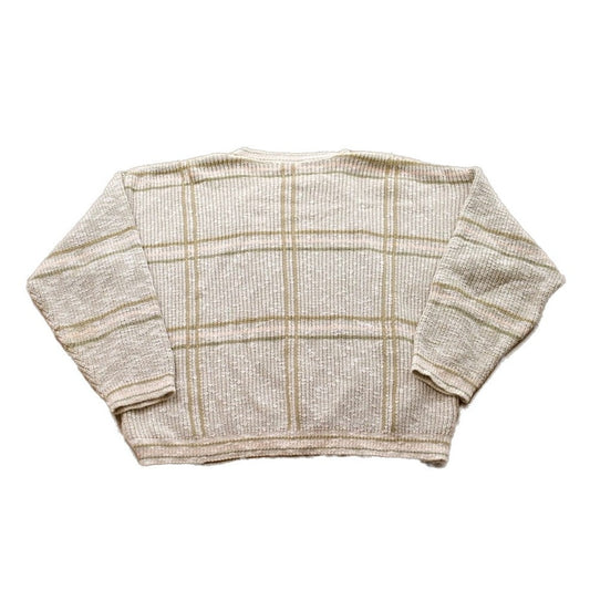 Vintage 1990s Knitted Check Crewneck Sweater Men's Large from propervintagecanada