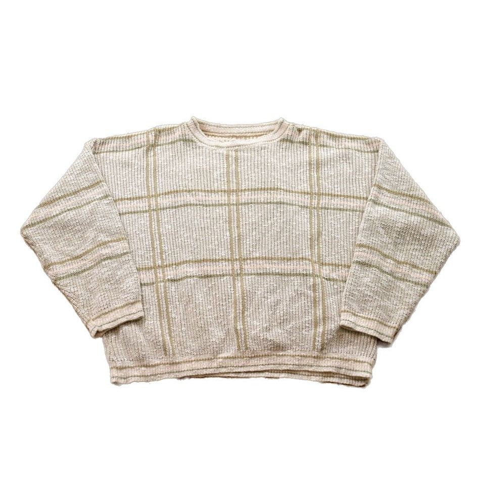 Vintage 1990s Knitted Check Crewneck Sweater Men's Large from propervintagecanada