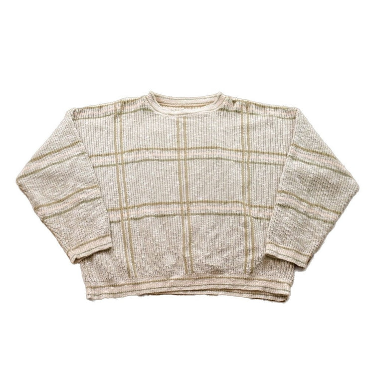 Vintage 1990s Knitted Check Crewneck Sweater Men's Large from propervintagecanada