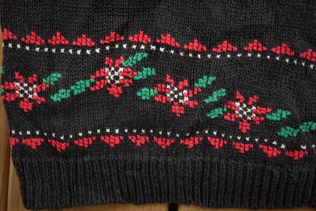 Vintage 1990s Knitted Christmas Crewneck Sweater Women's L from propervintagecanada