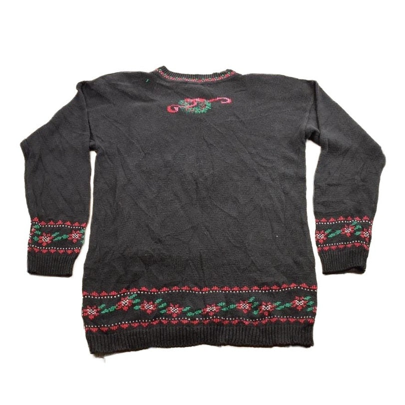 Vintage 1990s Knitted Christmas Crewneck Sweater Women's L from propervintagecanada