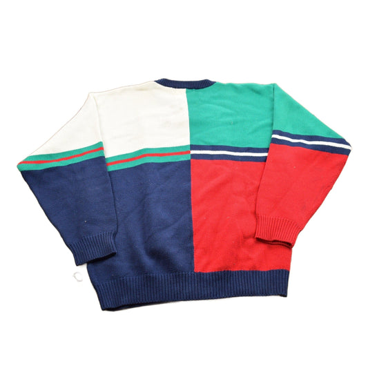 Vintage 1990s Knitted Color Block Crewneck Sweater Men's MMen's Medium from propervintagecanada