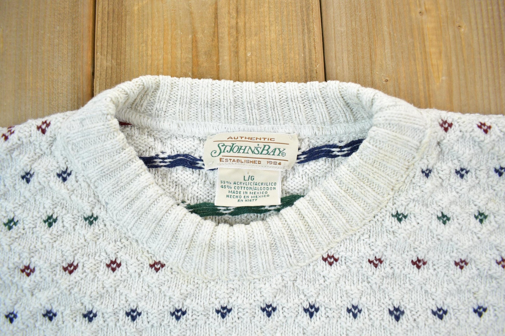 Vintage 1990s Knitted Crewneck Sweater Men's Large from propervintagecanada