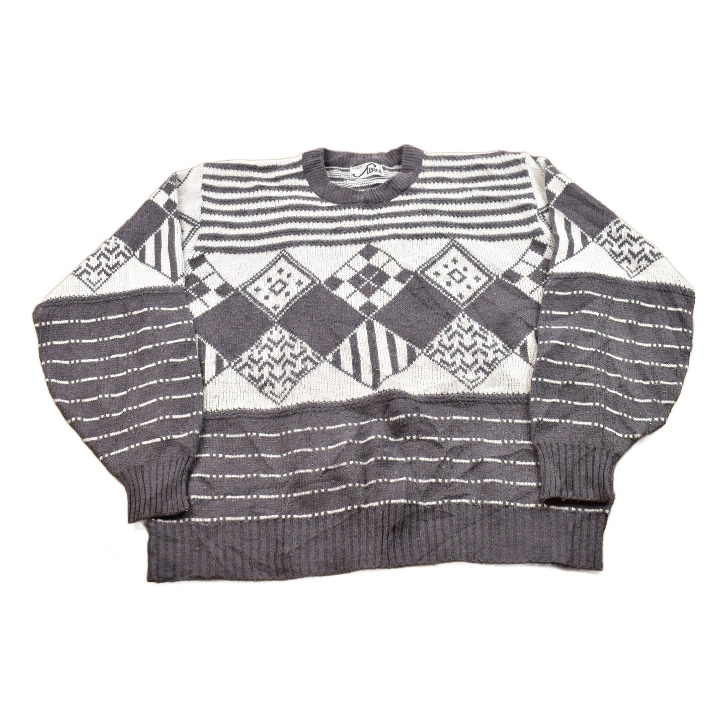 Vintage 1990s Knitted Crewneck Sweater Men's Large from propervintagecanada