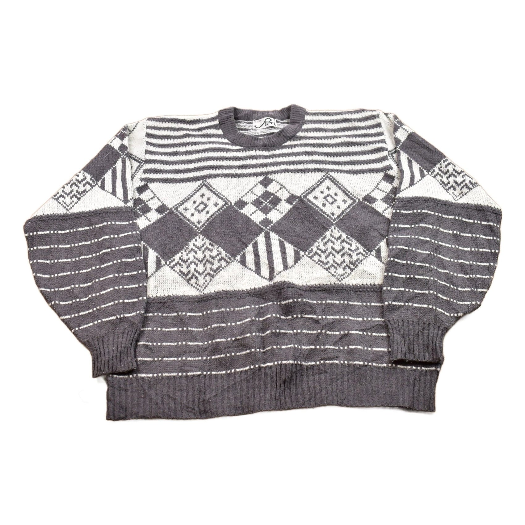 Vintage 1990s Knitted Crewneck Sweater Men's Large from propervintagecanada