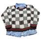 Vintage 1990s Knitted Plaid Crewneck Sweater Men's XS from propervintagecanada