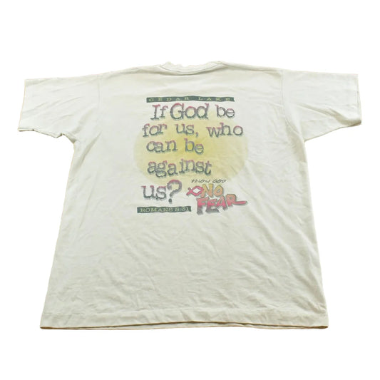 Vintage 1990s Know God No Fear Cedar Lake Christianity T-Shirt Men's L from propervintagecanada