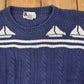 Vintage 1990s Kobe Nautical Cable Knit Crewneck Sweater Mens L from propervintagecanada