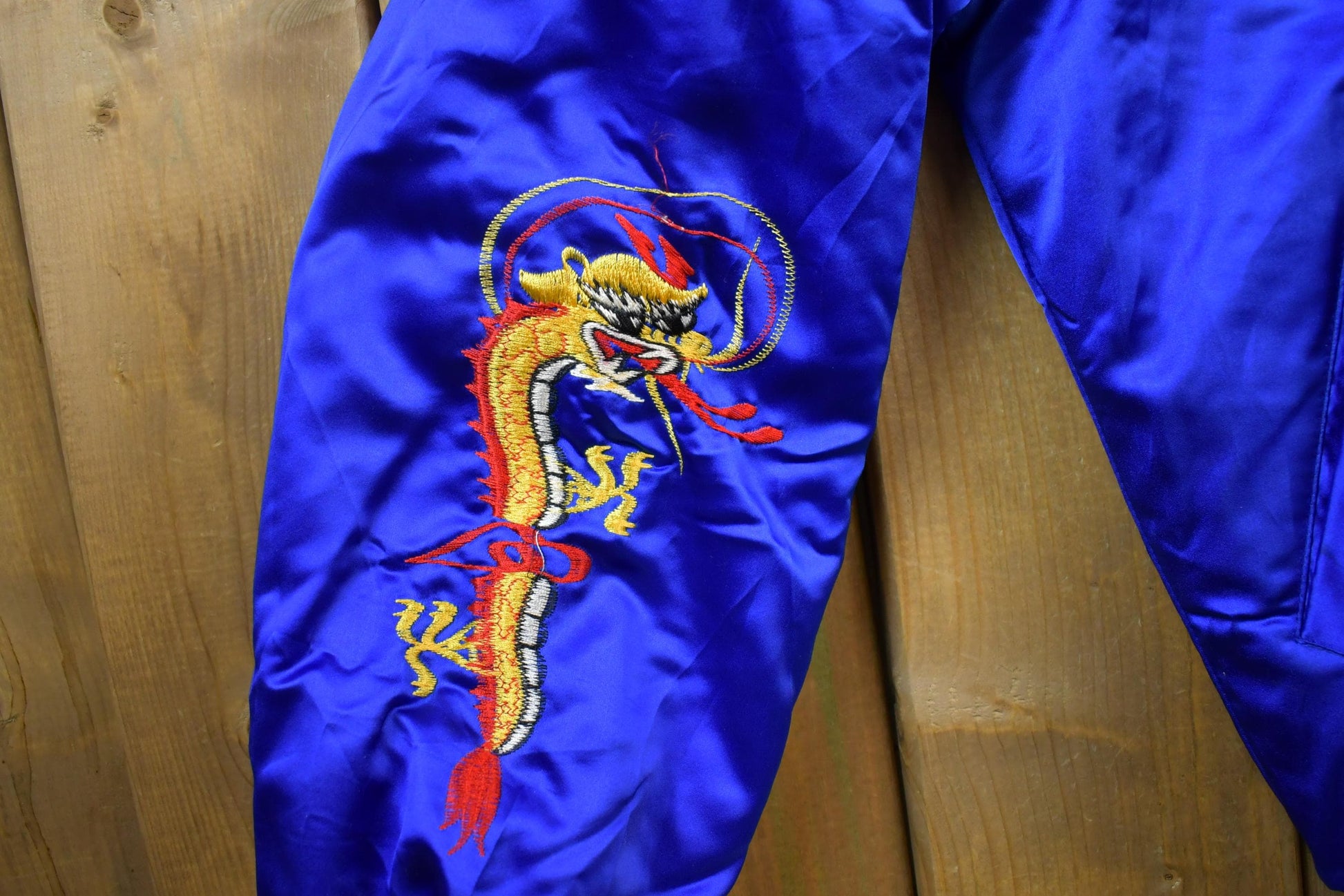 Vintage 1990s Korea Dragon Hooded Puffer Jacket from propervintagecanada