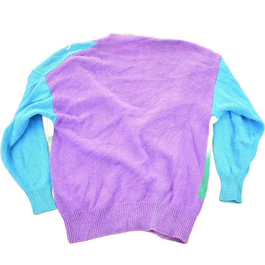 Vintage 1990s Koret Sport AOP Golfing Abstract Knit Cardigan Sweater Women's M from propervintagecanada