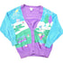Vintage 1990s Koret Sport AOP Golfing Abstract Knit Cardigan Sweater Women&