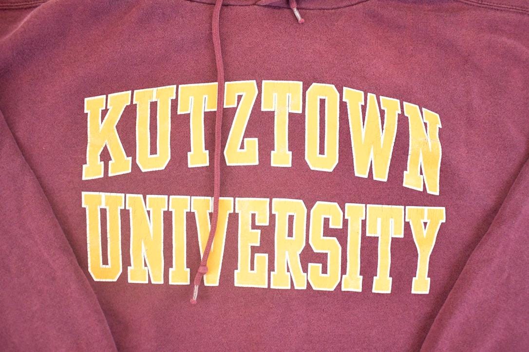 Vintage 1990s Kutztown University Jansport Hoodie Sweatshirt Men's XL from propervintagecanada