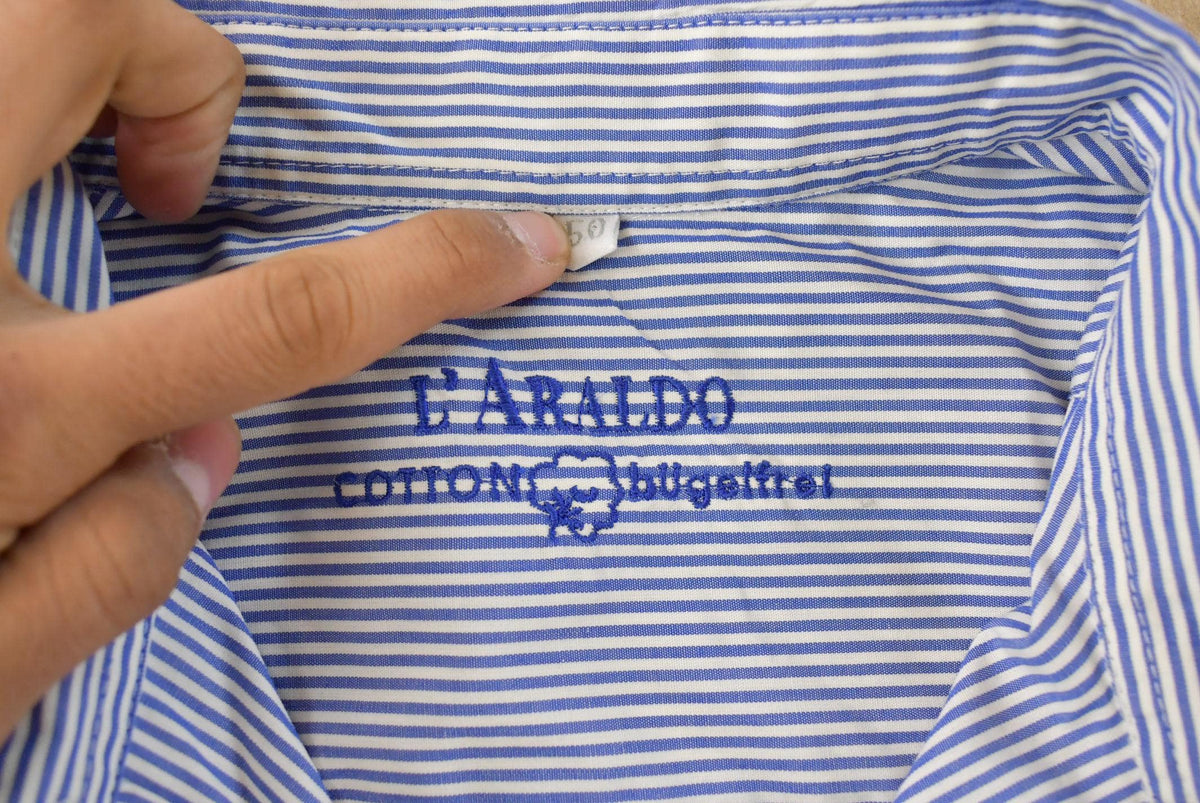 Vintage 1990s L'Araldo Striped Button Up Shirt Men's XL from propervintagecanada
