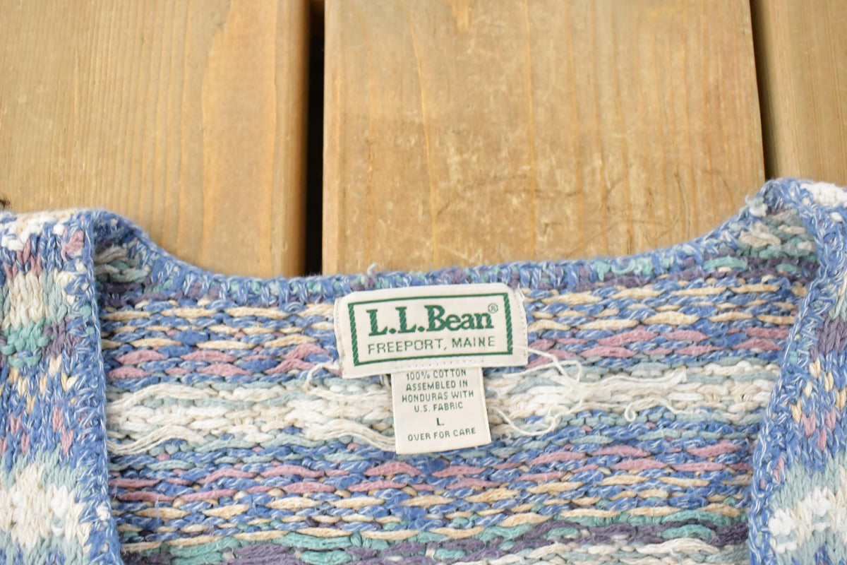 Vintage 1990s L.L. Bean Abstract Knit Vest Women's Large from propervintagecanada